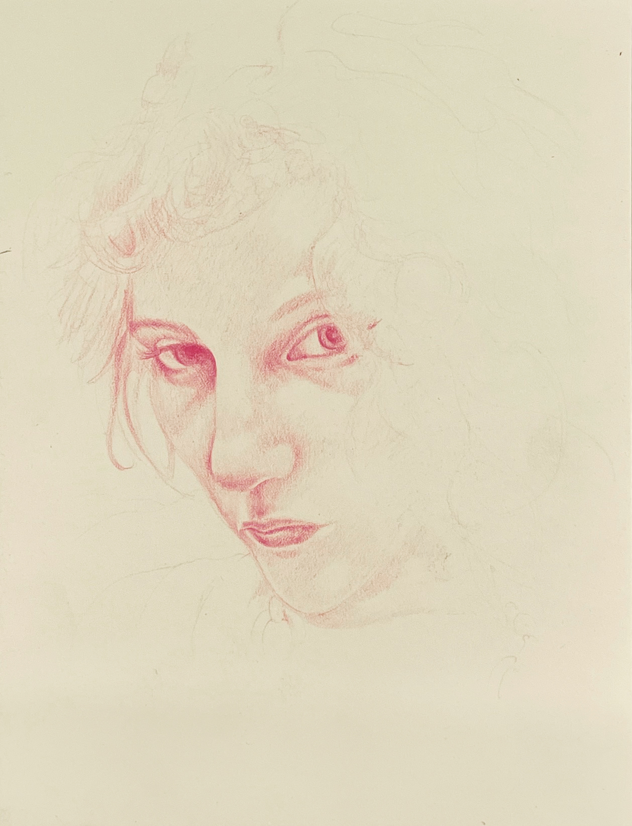 Will Sheldon, "Raffaella's face and hair (pink)", 31 x 23 cm, 2022